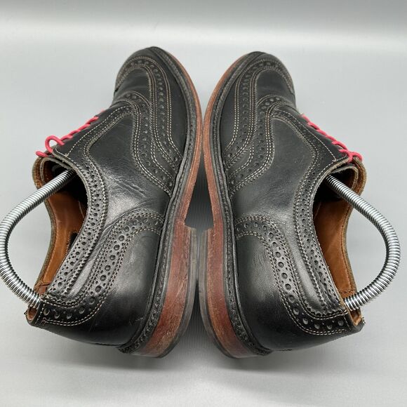 Allen Edmonds McTavish Men\'s Size 8 Oxford Wingtip Dress Shoes Black Red Laces main image 7